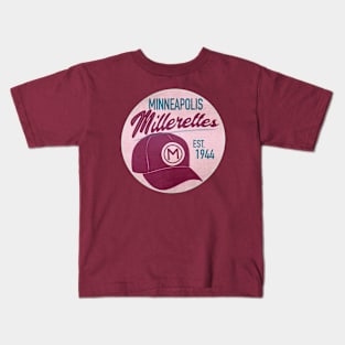 Minneapolis Millerettes • AAGPBL Hat Kids T-Shirt